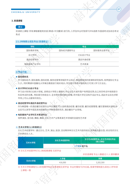 免试录取 | 2024年3月韩国清州大学大学院外国人留学生招生简章！(图9)