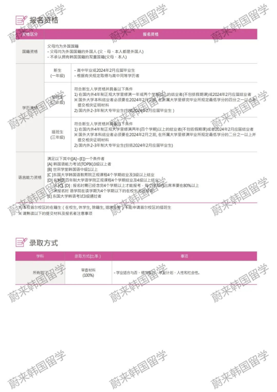 免试录取 | 2024年3月韩国东国大学本科新入&插班留学申请提醒！(图5)