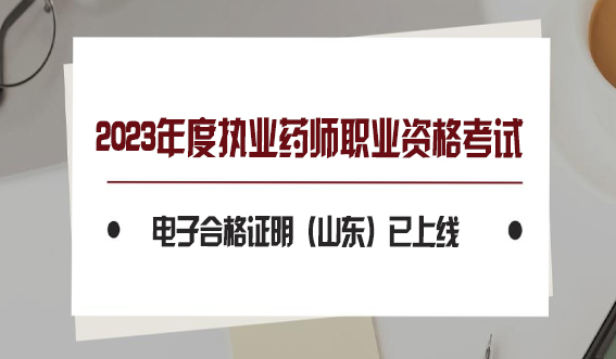 2023年度执业药师职业资格考试电子合格证明（山东）已上线！(图1)