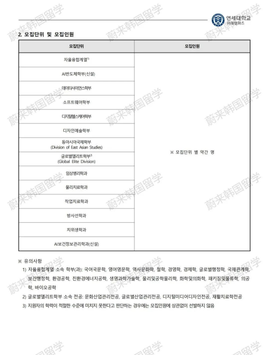 免试录取 | 2024年9月韩国延世大学未来校区本科招生简章(图6)